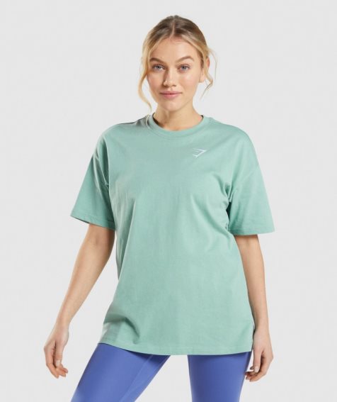 Women's Gymshark Training Oversized T-Shirts Light Green | NZ 6AHSWI